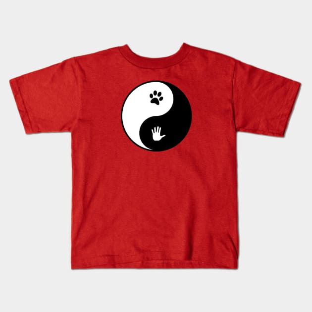 Dog Human Yin and Yang Kids T-Shirt by pholange